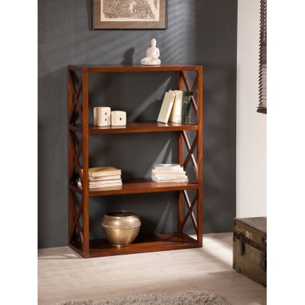LAUREN Brown 3-tier lattice shelf Mindi wood
