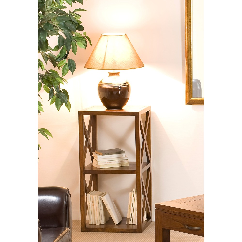 Étagère marron 2 cases 40 cm LORINE en bois Mindi Étagère marron 2 cases 40 cm LORINE en bois Mindi