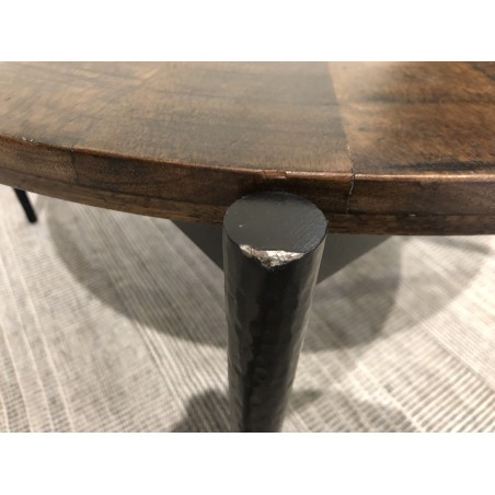 Round coffee table 80x80cm recycled wood with metal legs | Second Hand
