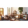LAUREN Brown Shelf Unit with Wooden Latticework - 40 cm