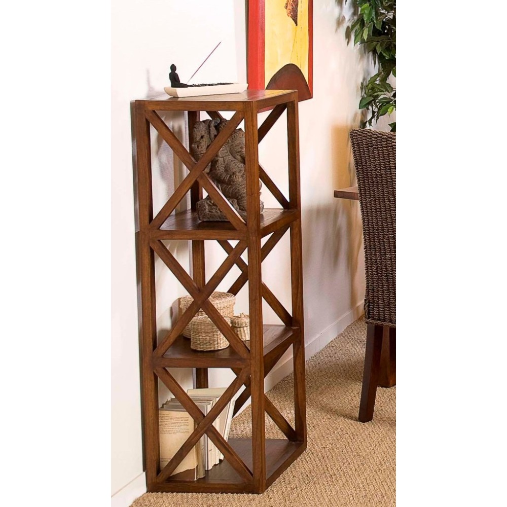 Etagère LORINE marron 3 cases 40 cm bois Mindi Etagère LORINE marron 3 cases 40 cm bois Mindi