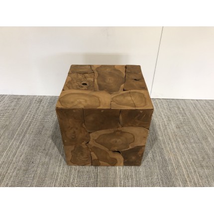 SECOND-HAND - Cube 40x40cm natural teak wood