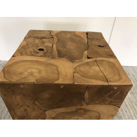 SECOND-HAND - Cube 40x40cm natural teak wood