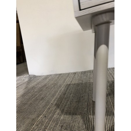 SMANDY White Bedside Table with Natural Cane Detailing