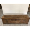 Brown TV cabinet with 6 drawers, recycled pine wood | Second Hand Brown TV cabinet with 6 drawers, recycled pine wood | Second Hand