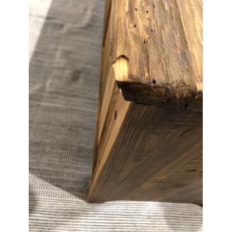 Brown TV cabinet with 6 drawers, recycled pine wood | Second Hand