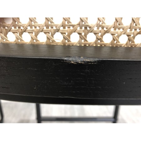 Lot de 2 tabourets de bar H65cm bois noir/cannage naturel | Seconde Main