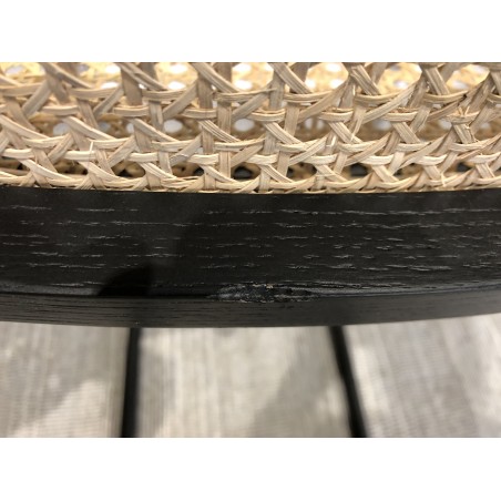 Lot de 2 tabourets de bar H65cm bois noir/cannage naturel | Seconde Main