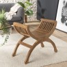 Stool / Yuyu 1 seat brown teak wood | Seconde Main Stool / Yuyu 1 seat brown teak wood | Seconde Main