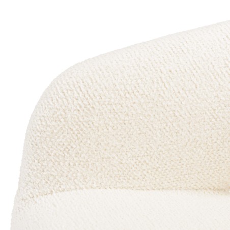 Chaise de bureau à roulettes en tissu écru dossier ouvert | Collection Mina