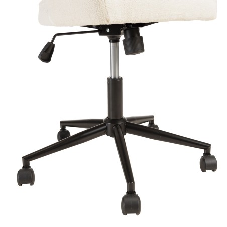 Office chair with castors in ecru fabric with open backrest | Mina Collection