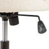 Office chair with castors in ecru fabric with rounded backrest | Mina Collection
