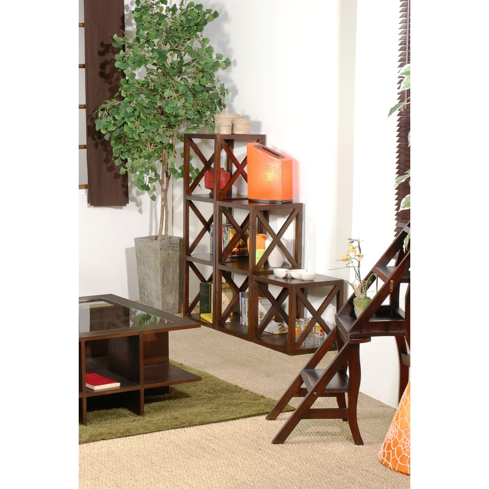 LORINE Brown Shelf with 1 Compartment - 40 cm Crossbar