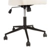 Chaise de bureau à roulettes en tissu écru dossier arrondi | Collection Mina