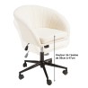 Chaise de bureau à roulettes en tissu écru dossier arrondi | Collection Mina