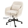 Beige fabric office chair with square backrest and castors | Mina Collection