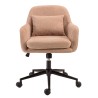 MINA - Office chair with castors in pink fabric with square backrest