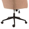 MINA - Office chair with castors in pink fabric with square backrest