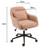 MINA - Office chair with castors in pink fabric with square backrest