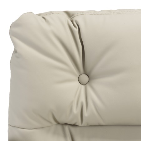 Chaise de bureau à roulettes cuir matelassé beige dossier carré | Collection Mina