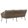 5-seater garden furniture set in steel, taupe synthetic rope, oiled acacia | Vick