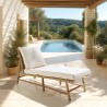 Bamboo sun lounger with cream-coloured cushions | Vital Collection
