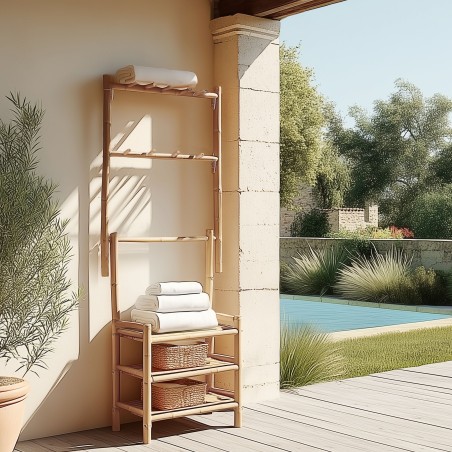 3-tier shelf and bamboo towel rack | Vital Collection