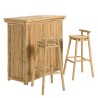 Bar and 2 stools with bamboo backrest | Vital Collection