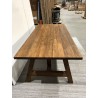 220cm recycled teak garden dining table with trestle legs | SECOND LIFE