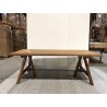 220cm recycled teak garden dining table with trestle legs | SECOND LIFE