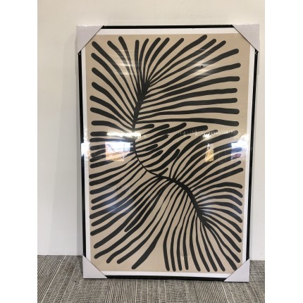 Wall decoration B - 63x93cm in Japanese paper, black frame | SECOND-HAND