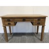 SECOND-HAND - Brown teak wood desk with 5 drawers