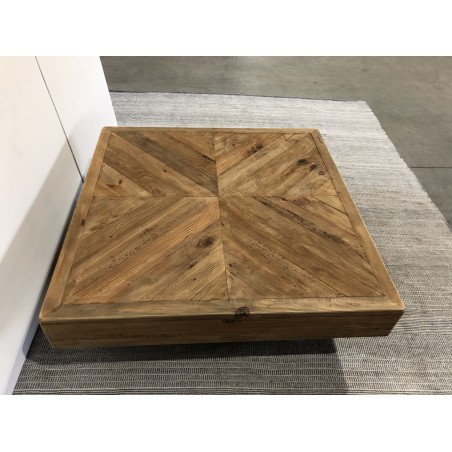 Table basse carrée bois Pin recyclé | SECONDE VIE