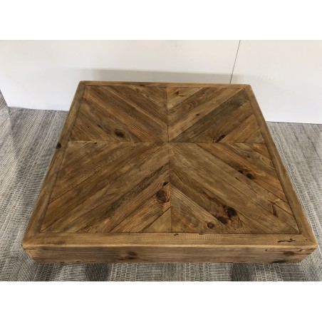 Table basse carrée bois Pin recyclé | SECONDE VIE