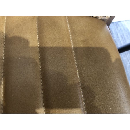 Lot de 2 chaises assise cuir dossier bois de manguier / rotin | Seconde Vie