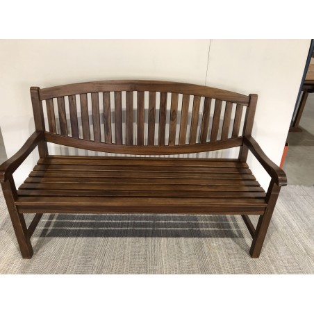 Oval garden bench in oiled teak wood - Second Life