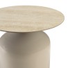 Side table with glazed tile top and beige iron legs | Hortense Collection