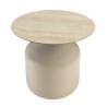 Side table with glazed tile top and beige iron legs | Hortense Collection