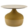 60cm coffee table with glazed tile top and camel-coloured iron legs | Hortense Collection