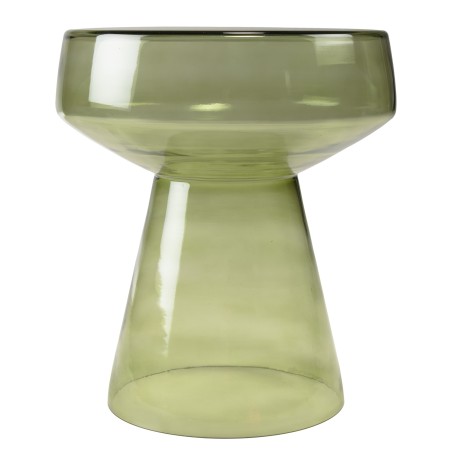 Designer side table in transparent green glass | Hortense Collection
