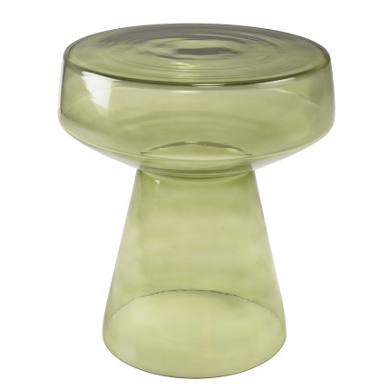 Table d'appoint design en verre transparent couleur vert | Collection Hortense
