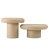 Set de 2 tables basses forme champignon en fer beige mat | Collection Hortense