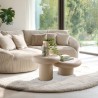 Set of 2 mushroom-shaped coffee tables in matt beige iron | Hortense Collection