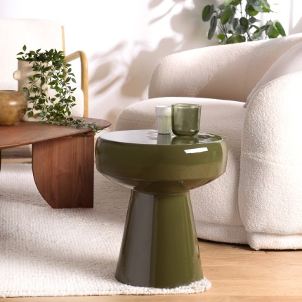 Table d'appoint design en fer couleur vert sapin | Collection HORTENSE