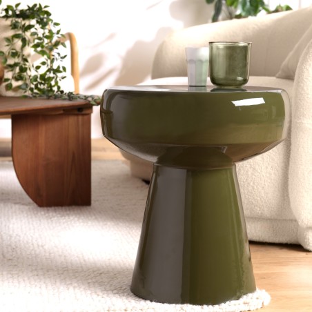 Table d'appoint design en fer couleur vert sapin | Collection HORTENSE