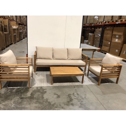 Salon de jardin 5 places en acacia | Seconde vie