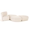 Set: 1-seater sofa with backrest + 3 footstools | LEOPOLD Collection