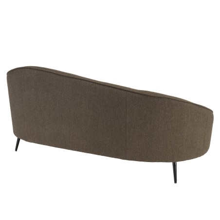 Canapé 3 p. tissu bouclette taupe dossier incurvé pieds métal | Collection Leopold