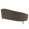 Canapé 3 p. tissu bouclette taupe dossier incurvé pieds métal | Collection Leopold