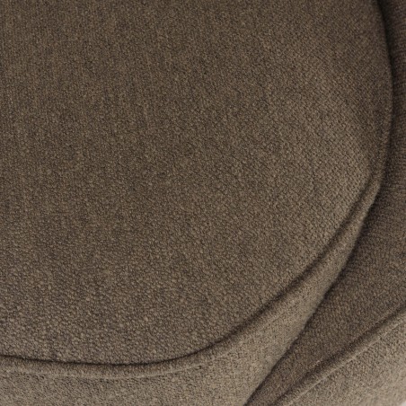 3-seater sofa in taupe bouclé fabric with curved backrest and metal legs | Leopold Collection